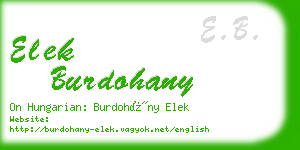 elek burdohany business card